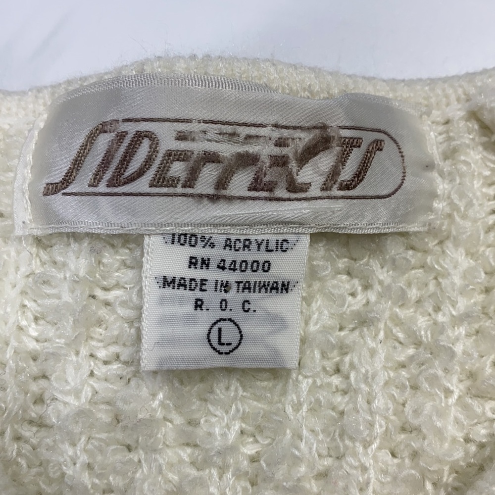 Sideffects Vintage White Open Front Fuzzy Cardiga… - image 5